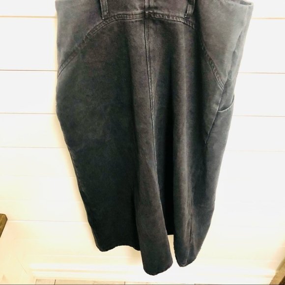 ZARA Black Denim Midi Pinafore Overall Button Down Dress Size XS NWT - Picture 13 of 14